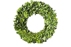 BOXWOOD VALLEY Preserved Boxwood Wreath 11 inches, Wedding Home Decoration Full Green Real Boxwood Wreath, Indoor Décor for Halloween, Christmas Wreath (Wreath, 11")