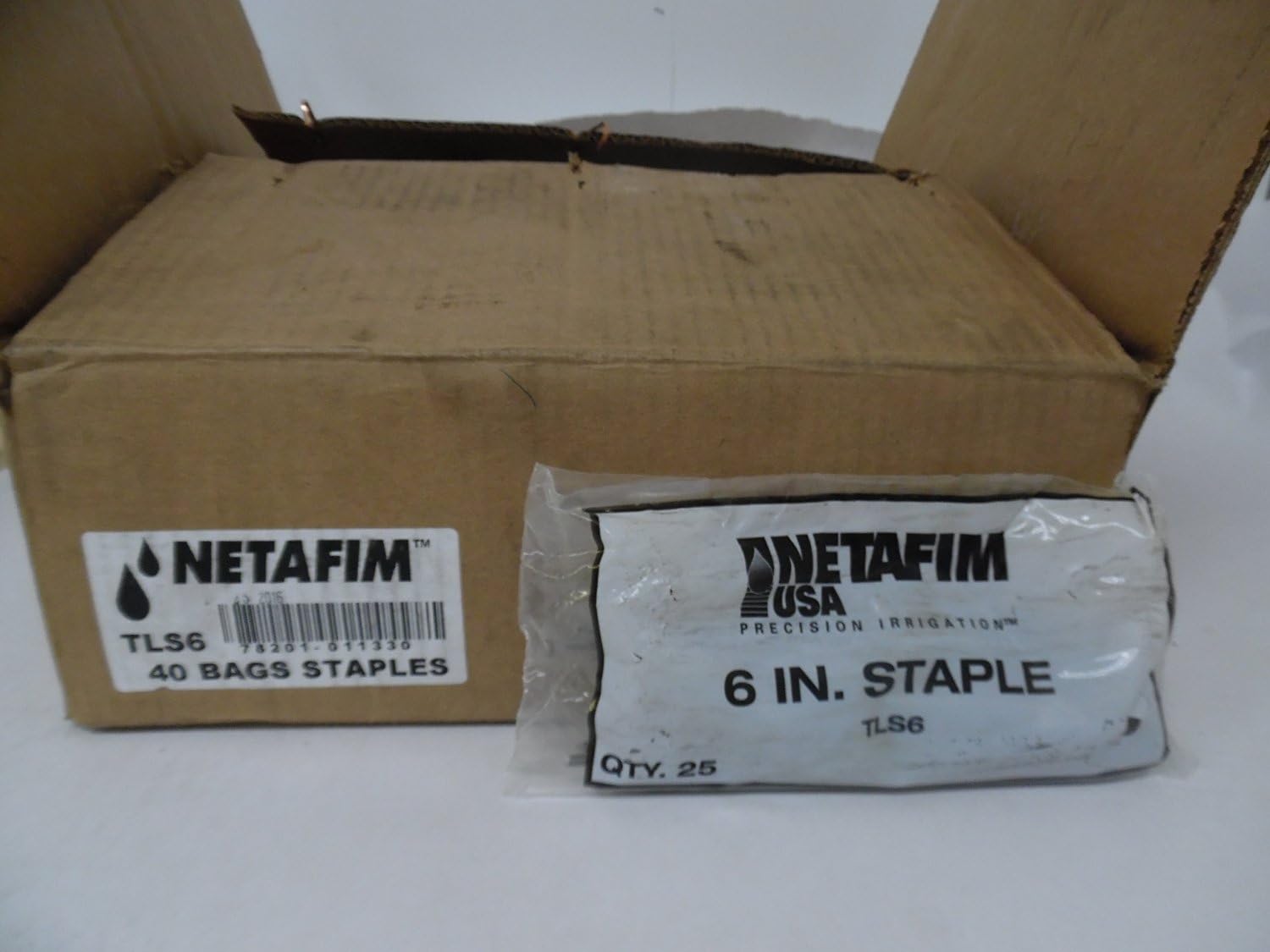 Netafim TLS6 6” Soil Staples Bulk (Qty 1000 Per Box)