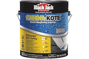 GARDNER Black Jack Eterna-Kote 100% Silicone+ Roof Coating, White, 1 Gallon, Waterproof Sealant for Permanent Water Protection, Ideal for Flat Roofs, 100% Silicone Rubber Roof Coating