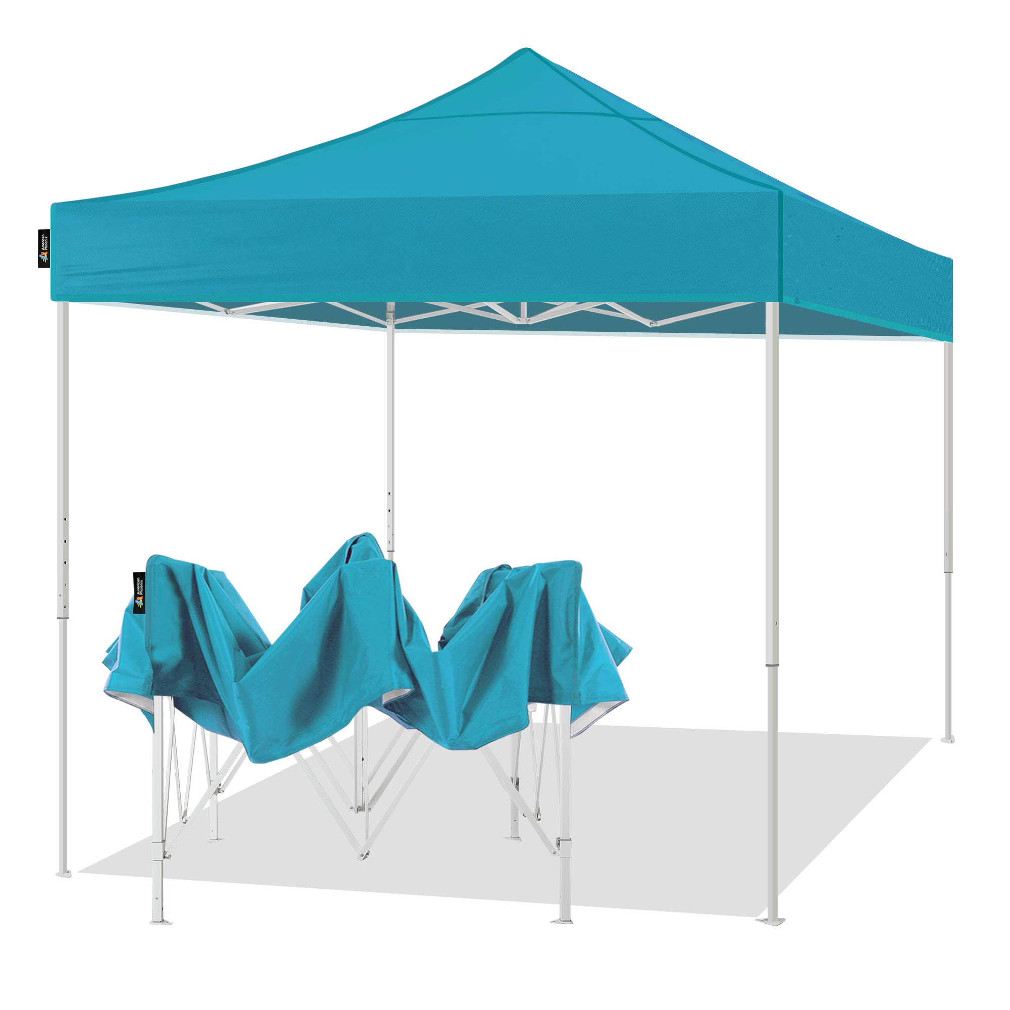 AMERICAN PHOENIX Pop Up Canopy Tent 10x10 Portable Instant Commercial Outdoor Beach Heavy Duty Market Shelter (Teal)
