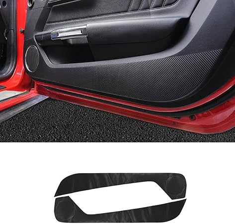 Amazon Qhcp カーボンファイバースタイル 車ドア アンチキックステッカー Pvc 汚れ防止ドアステッカー フォードマスタング15年以降用 ブラック Car Door Anti Kick Sticker ステッカー デカール 車 バイク