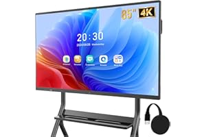 YIXZSWD Smart Board with Wireless HDMI Display Adapter, 85 Inch Interactive Whiteboard 4K Touchscreen Built in HD Camera, Digital Presentation Electronic Smart WhiteBoard for Classroom Home Office