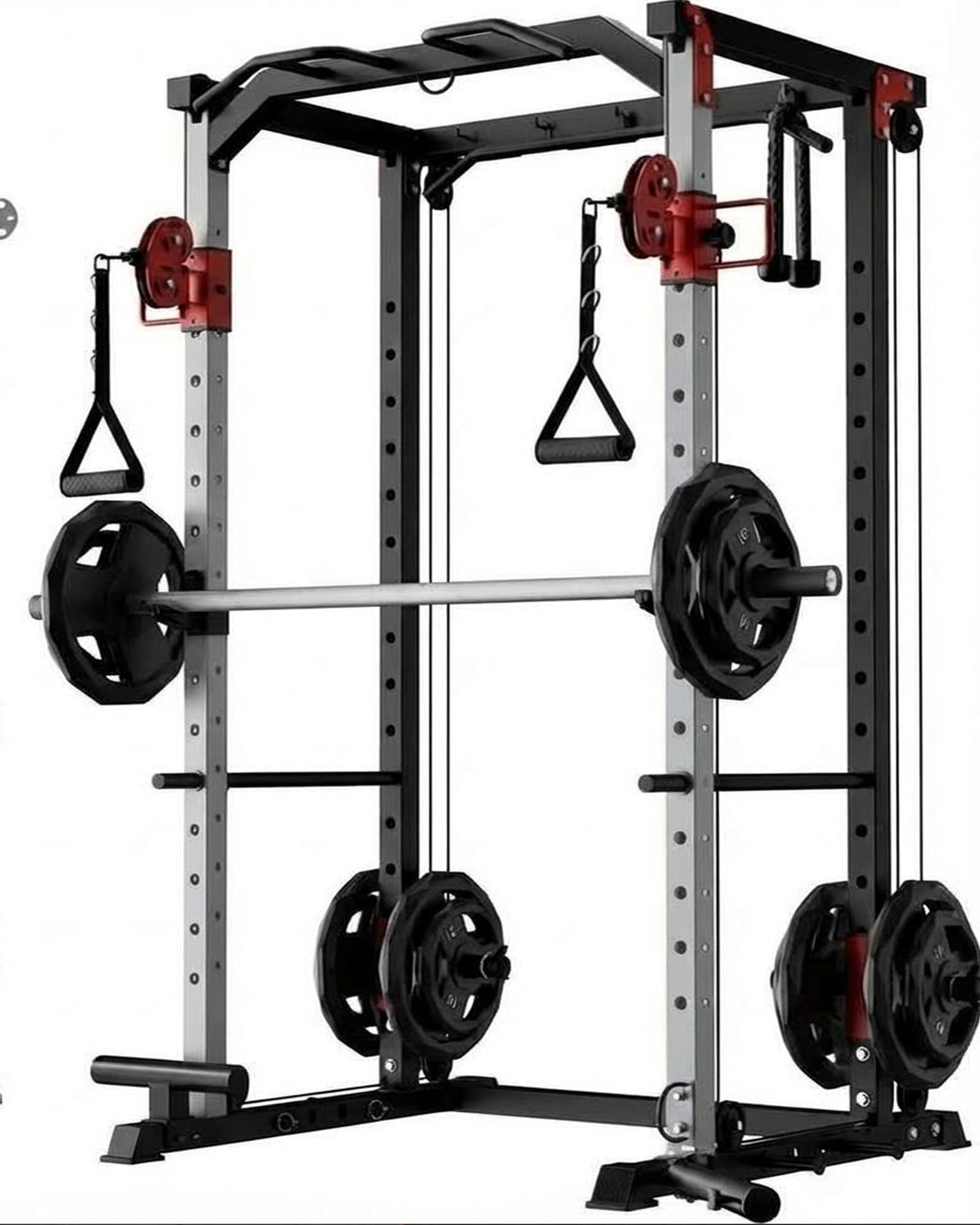 Photo 1 of *PARTIAL SET*
Garvee Power Cage, Multi-Functional Power Racks for Home Gym with Dual Pulley Systems, 1200 LBS Weight Capacity Fitness Squat Rack for Strength Workout with More Training Attachment