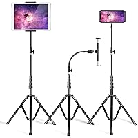 elitehood Metal iPad Tripod Stand & Adjustable 72’’ Gooseneck Tablet Floor Stand Holder, Heavy Duty Aluminum iPad Floor Stand