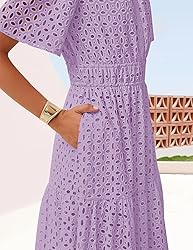 ZESICA Women's 2025 Summer Short Sleeve Maxi Dress