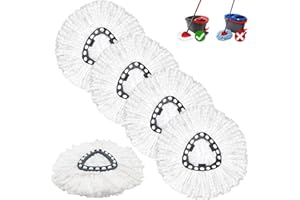 Cseece 5 Pack Mop Head Refills Compatible with Vileda EasyWring 1-Tank Spin Mops – Microfiber Spin Mop Head Replacement, Reus