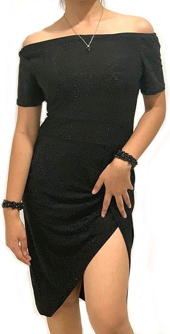 black glitter midi dress