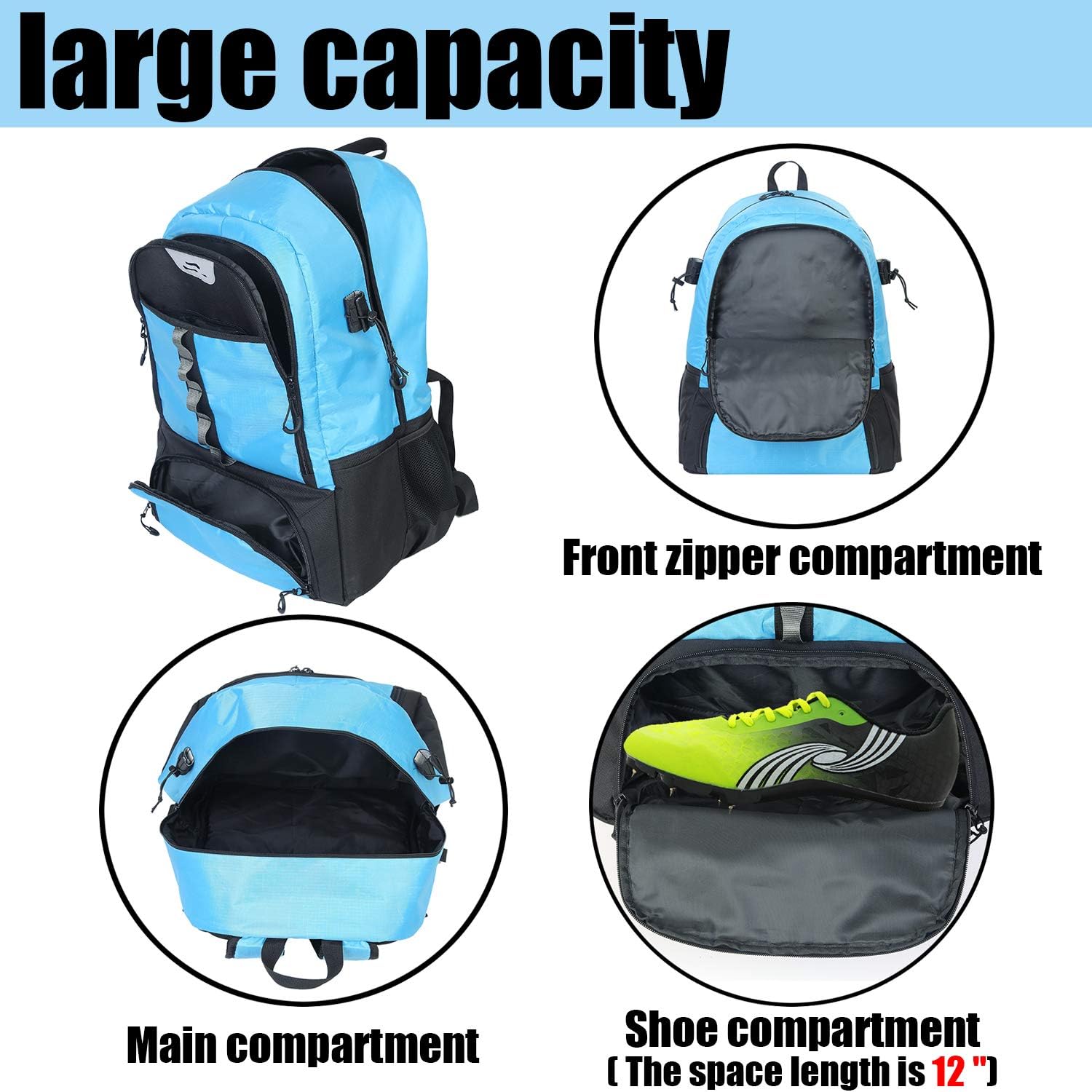 SOWLAND Lacrosse Backpack Hockey Bags - Field Hockey Equipment with Two Stick Holders for Outdoor Sports Blue : Sports & Outdoors