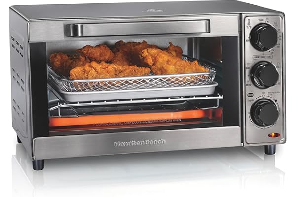Hamilton Beach Sure-Crisp Toaster Oven Air Fryer Combo, Fits 9” Pizza, 4 Slice Capacity, Powerful Circulation, Auto Shutoff, 
