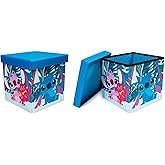 Disney Lilo & Stitch Characters Stitch and Angel 15-Inch Storage Bin Cube Organizers with Lids, Set of 2 | Fabric Basket Container, Cubby Cube Closet Organizer | Toys, Gifts And Collectibles