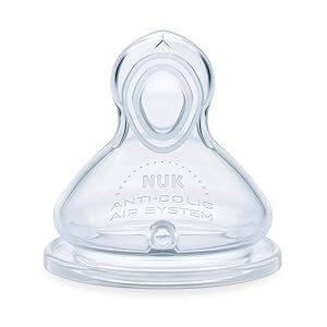 NUK Smooth Flow Anti-Colic Nipples, Size 1 (0+ Months), 2 Pack
