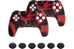 PlayVital 2 Set Upgraded for ps5 Controller Skin - Anti-Slip Silicone Cover Compatible with ps5 Charging Station, 3D Studded 