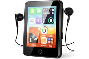 PHINISTEC 80GB MP3 Player with Bluetooth 5.3, Portable Music Player with Speaker, Stopwatch, FM Radio, Voice Recorder, 2.4" Touchscreen Mini Designed, Support up to 128GB