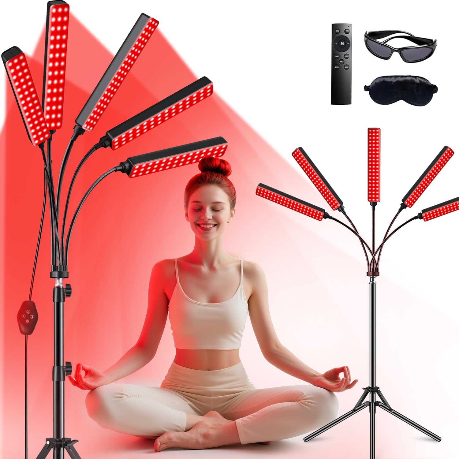 Photo 1 of Red Light Therapy for Face and Body, Red Infrared Light Therapy Lamp with Stand Led 660nm Red Light-Therapy& 850nm Infrared Light Device for Body Gift for Her