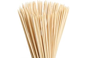 FLYPARTY Bamboo Marshmallow Roasting Sticks with 30 Inch 5mm Thick Extra Long Heavy Duty Wooden Skewers,Roaster Barbecue S'Mores Skewers Hot Dog Forks for Camping,Party,Kebab Sausage(60 Pcs)