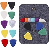 20 Pieces Felt Ukulele Picks,Felt Heart Shape Pick for Ukulele Guitar Bass with pick holder case (Multiple colors) (general, 