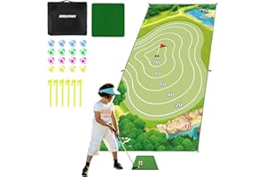 GOODLYSPORTS Golf Chipping Game, 2023 Latest Battle Royale Golf - Integrated Design of Bag and Mat.Velcro Golf Chipping Game -Golf Practice Mat- Indoor Golf Game for Kids Office Backyard (NO Club).