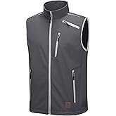 Little Donkey Andy Men's Lightweight Fleece Lined Softshell Vest Windproof Sleeveless Jacket for Hiking Travel Golf