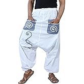 SARJANA HANDICRAFTS Men's Cotton Pockets Harem Yoga Baggy Genie Hippie Pants