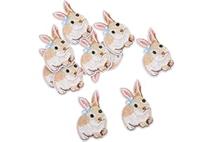 10 Pcs Iron On Patches, Little Cute Bunny Cotton DIY Patches for Clothes Bags Shoes, with Durable Material