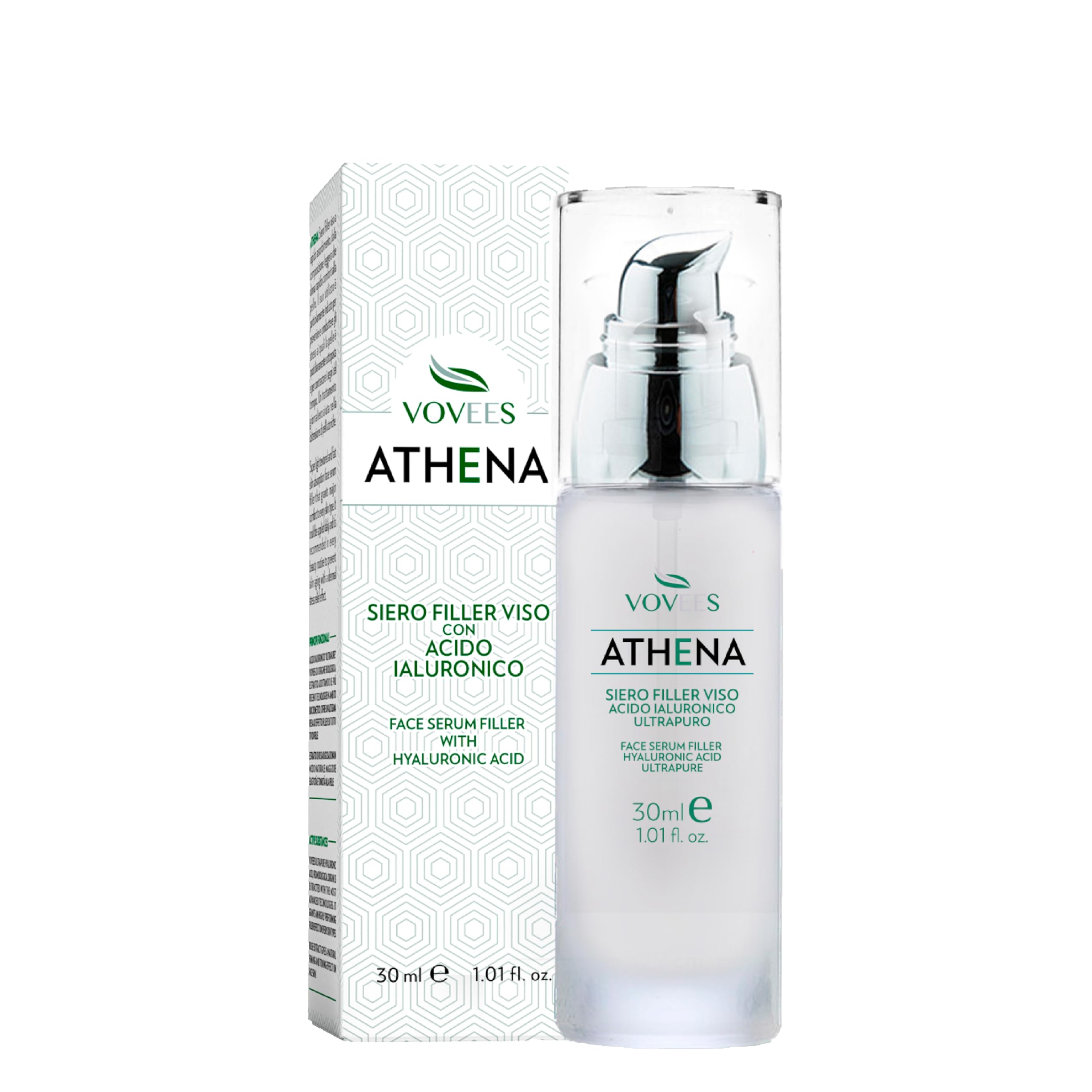VOVEES Athena Anti-Wrinkle Face Serum – Pure Bio Hyaluronic Acid – Instant Effect – Vegan & Natural – Dermatologically Tested – Hydrates & Smooths – Made in Italy, 30ml