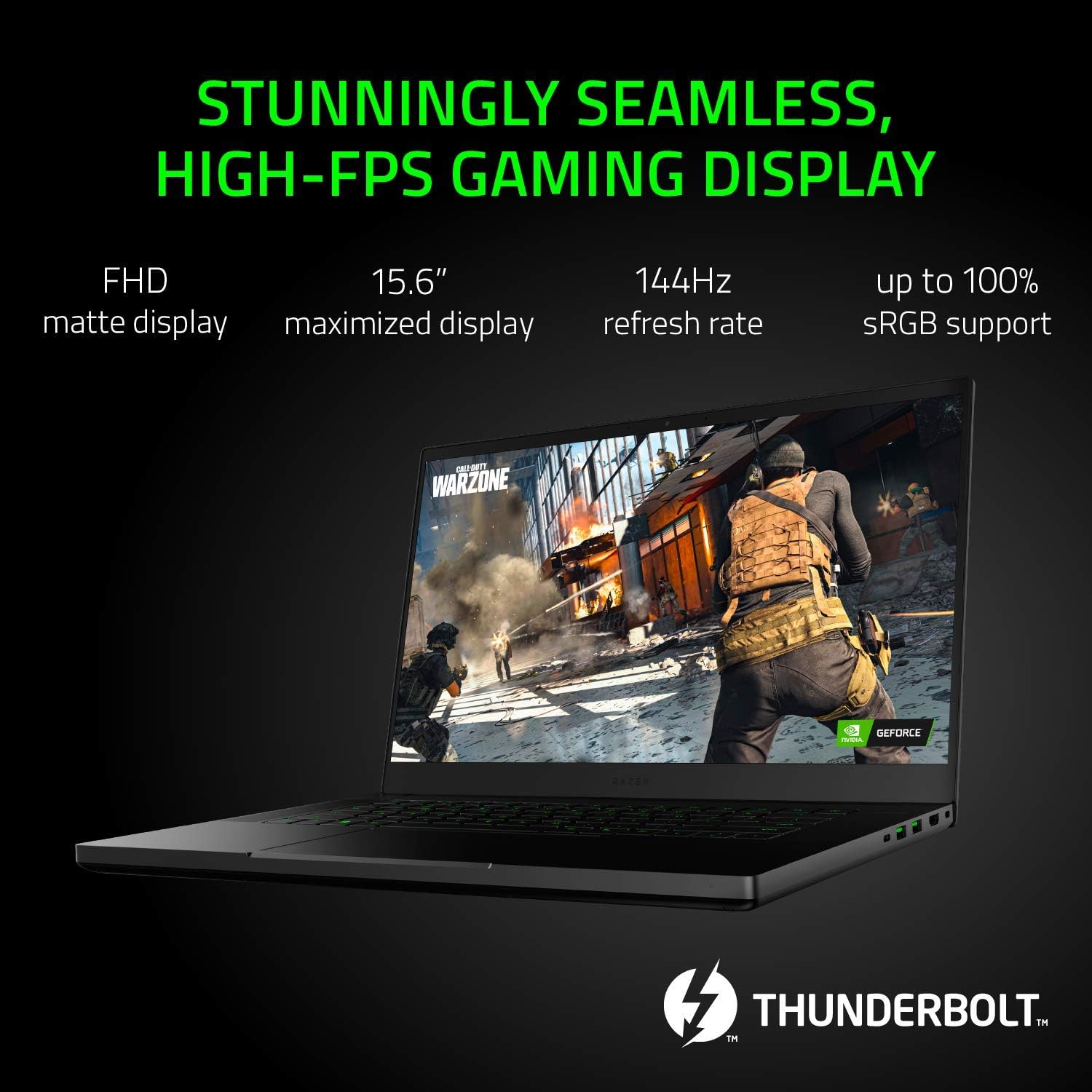 Razer Blade 15 Base Gaming Laptop 2020: Intel Core i7-10750H 6-Core, NVIDIA GeForce GTX 1660 Ti, 15.6" FHD 1080p 144Hz, 16GB RAM, 256GB SSD, CNC Aluminum, Chroma RGB Lighting, Thunderbolt 3, Black: Computers & Accessories