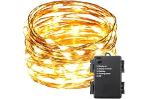 ErChen Battery Operated 33 FT 100 Led Fairy Lights, Waterproof Copper Wire Decorative LED String Lights with Timer for Indoor