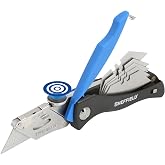 Sheffield 12119 Utility Knife &amp; 5 Utility Knife Blade Storage Compartment | Utility Knife Accepts Standard Utility Blades For Home, Office, Trades, and Warehouse
