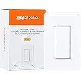 Amazon Basics 3-Way Smart Switch, Neutral Wire Required, 2.4 Ghz WiFi, Works with Alexa, White