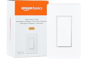 Amazon Basics Smart Switch, 3-Way, Works with Alexa Only, 2.4 GHz Wi-Fi, No Hub Required, White