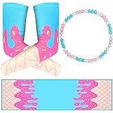 SmoothNovelty 3 Pcs Ice Cream Drip Baseball Accessories, Arm Sleeves, Cooling Towel, Beaded Necklace Gift for Baseball Lovers