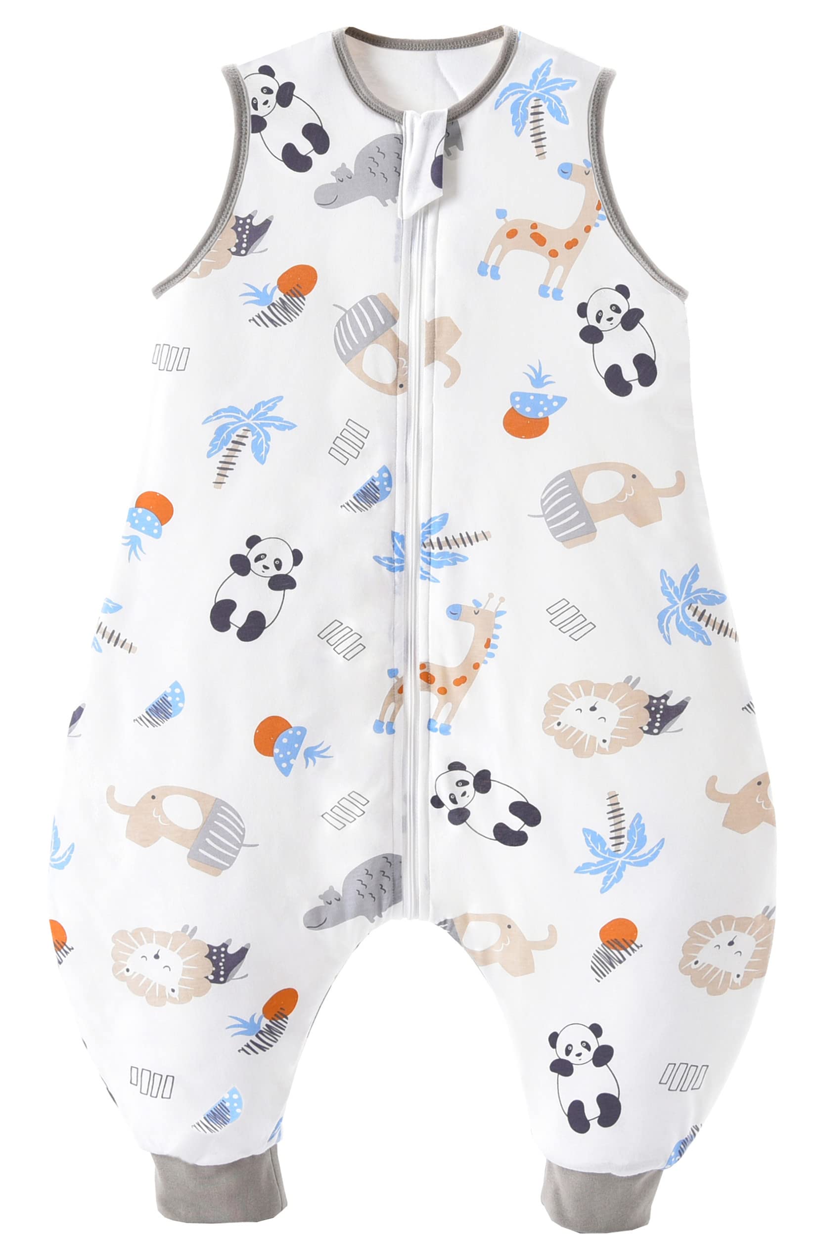 Chilsuessy Toddler Sleeping Bag with Feet 2 Tog Baby Sleeping Sack with Legs Pyjamas Infant Walking Cotton Wearable Blankets, Panda Forest, 70cm/6-18Months — image 1