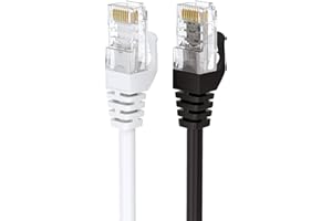 BlueRigger CAT6 Ethernet Cable (25FT-2PACK, 1000Mbps, 550MHz, Shielded, High Speed Gigabit Internet, RJ45) Snagless Network L