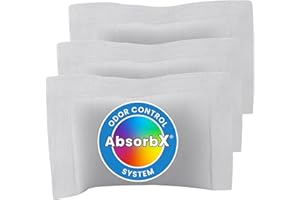 iTouchless Official AbsorbX 3-Pack Trash Can Odor Filters Activated All Natural Charcoal Air Freshener Deodorizer Absorber Stops Garbage Smells for 8 Gallon & Larger Garbage Bins with Compartment