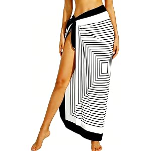 GENISWOV Sarong Beach Wrap Cover Up for Women Pareo Swimsuit Wrap Skirt