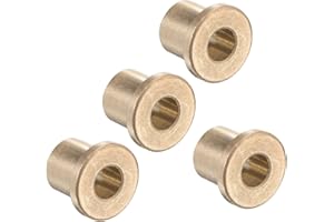 Kozelo 4pcs Flange Sleeve Bearings - [6mm x 10mm x 12mm] Sintered Bronze Self-Lubricating Bushing for Machine Shaft Use