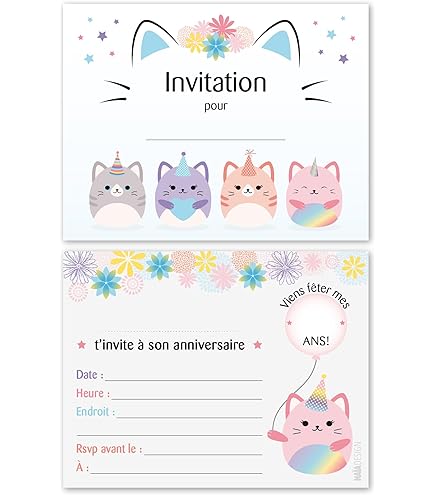 12 Cartes D'Invitation Anniversaire Stitch En Français Avec Enveloppes - Thème Garçon A6 Carte Fête Garçon A6