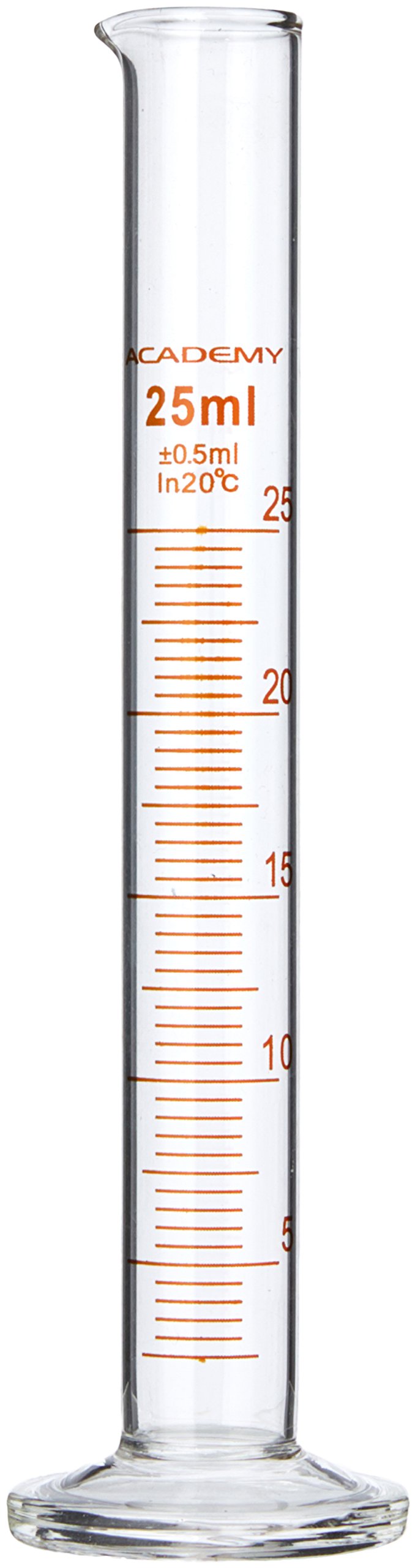 ACADEMY/KING SCIENTIFIC EA-MZ9V-HJQI GLASS MEASURING CYLINDER (GRADUATED BOROSILICATE GLASS) 25ML