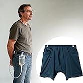 WEEOATAR Incontinence Care Shorts,Fistula Pants,Catheter Underwear Incontinence Pants,Urine Bag Underwear with Double Pockets for Nephrostomy,Foley,Suprapubic&Biliary Catheters(Man Dark Blue,XL)