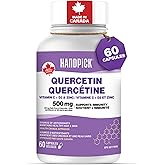 HANDPICK Quercetin 500 mg with Vitamin C, D3 & Zinc | Source of Antioxidants | Supports Immune Function & Healthy Skin | 60 E