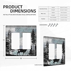 Forest Cabin Deer on Wooden Board Double Rocker