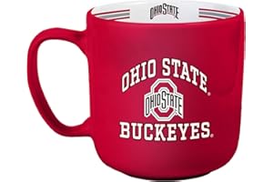 Logo Brands NCAA Ohio State Buckeyes 15oz Stripe Mug - Team Logo, Inside Print, Standard Handle, Microwave & Dishwasher Safe