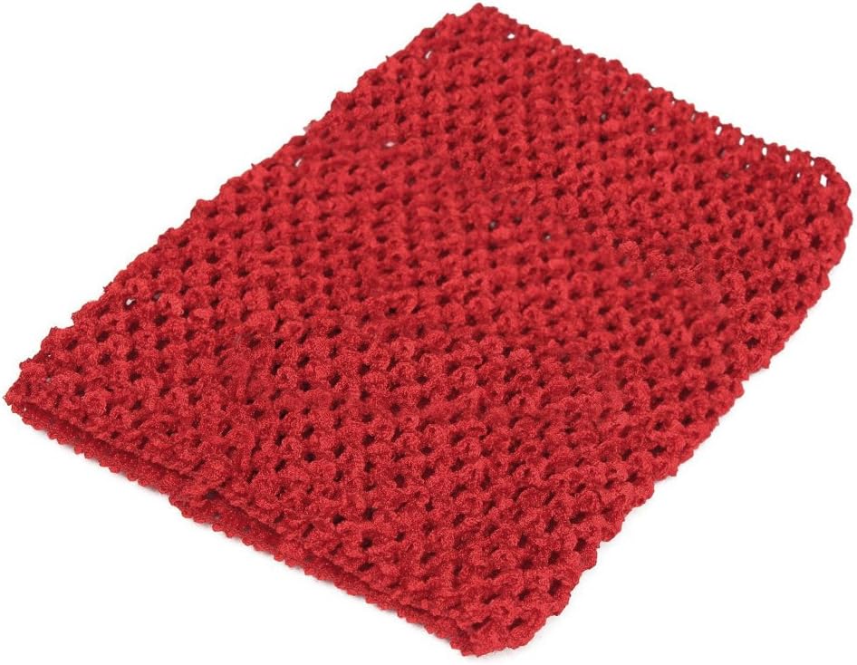 RUZYY Crochet Tube Top Elastic Waistband, 9" Headband Hair Band Girls Tutu Skirt - Red