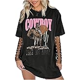 SOLY HUX Women's Graphic Tees Short Sleeve Vintage T Shirt Streetwear Country Concert Summer Tops