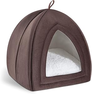 Bedsure Kitten Bed Cave Bed for Cats & Dogs - 15/19 inches Up to 11lbs 2-in-1 Kitty Bed/Cat Hut/Covered Cat Bed Caves with Removable Washable Cushioned Pillow, Indoor Pet Cat Dog Beds for Pets