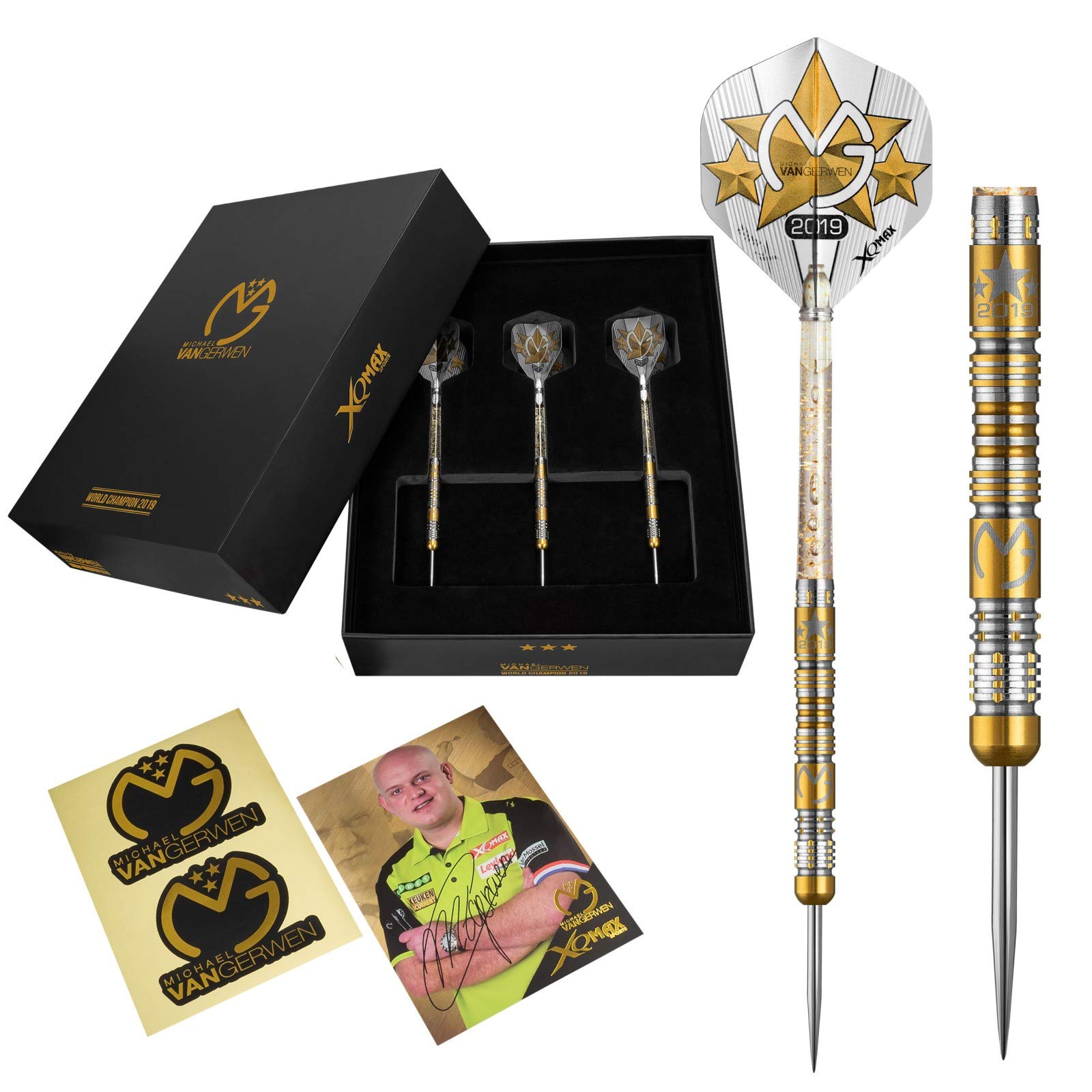 XQmax Unisex Adult MVG Darts Michael Van Gerwen WC2019 Limited Edition 23 Grams Gold Coloured