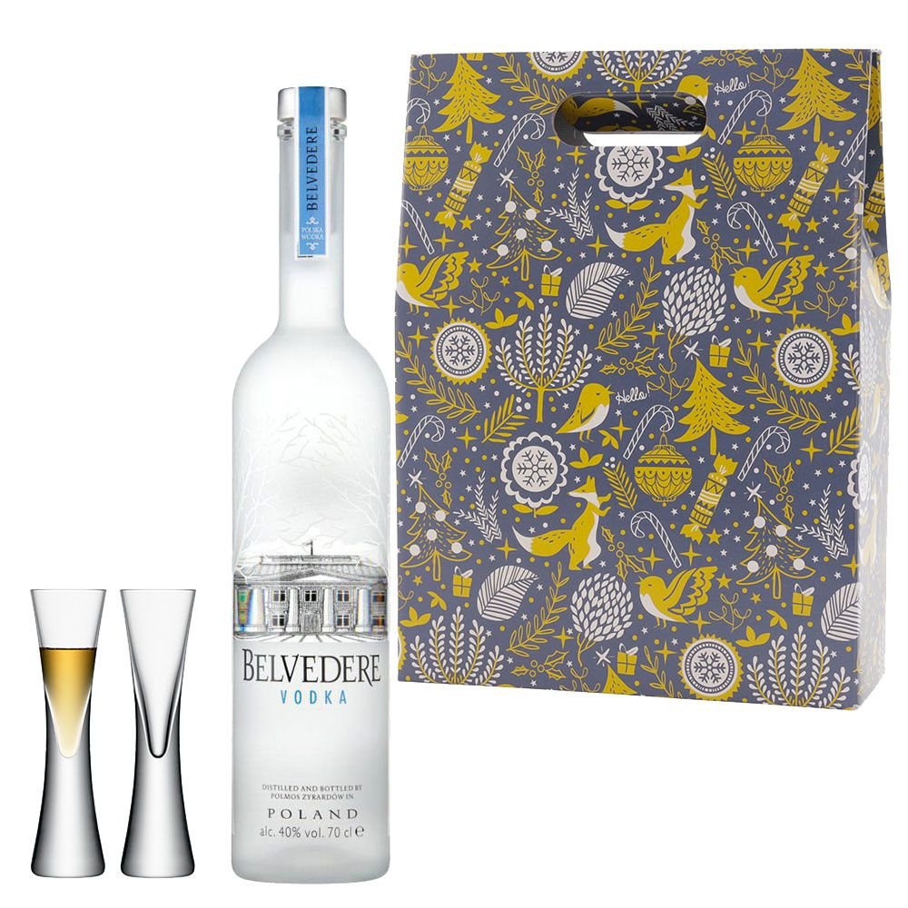 Belvedere Vodka Xmas Gift Set with Hand Made Merry Christmas