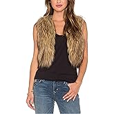 Tanming Women's Sleeveless Open Front Fluffy Short Faux Fur Vests Waistcoats