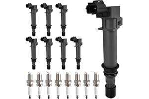 HYR Set of 8 Ignition Coil Pack and Iridium Spark Plugs Fit for Dodge 4.7 V8, 2002-2007 Ram 1500, 2000-2007 Dakota Durango, 1999-2007 Grand Cherokee Replaces UF270