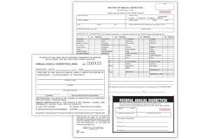 J. J. KELLER & ASSOCIATES, INC. J. J. Keller 25-Pack, Record of Annual Inspection Form with Inspection Decal & Prenumbered Vinyl Adhesive Label 2-Ply, 2-Ply Carbonless Form, DOT Compliant